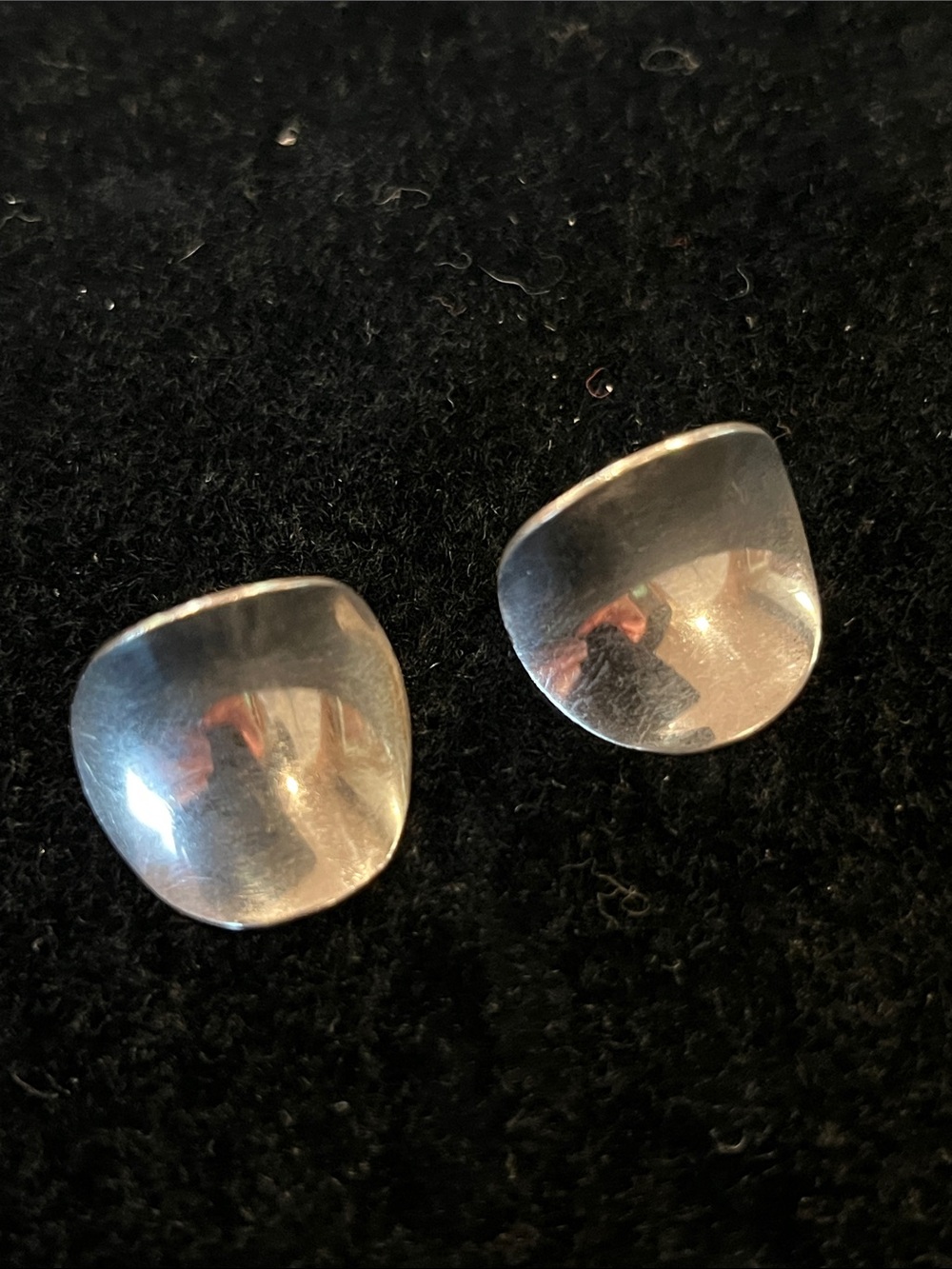 Vintage - Curved Dome Silver Stud Earrings - 925 Sterling Silver-Made in Mexico